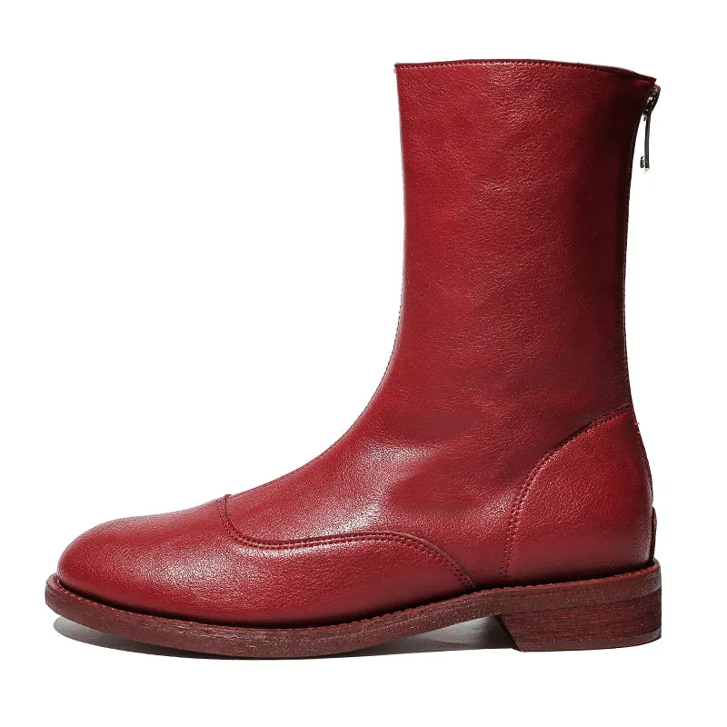 FXSO CHELSEA ANKLE BOOTS WITH ZIP FRONT DETAIL 68665 WHITE RED BLACK