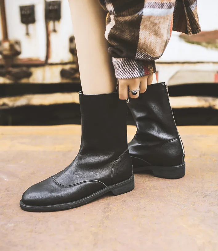 FXSO CHELSEA ANKLE BOOTS WITH ZIP FRONT DETAIL 68665 WHITE RED BLACK