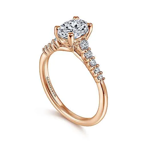 Gabriel "Reed" 14K Rose Gold Oval Diamond Engagement Ring