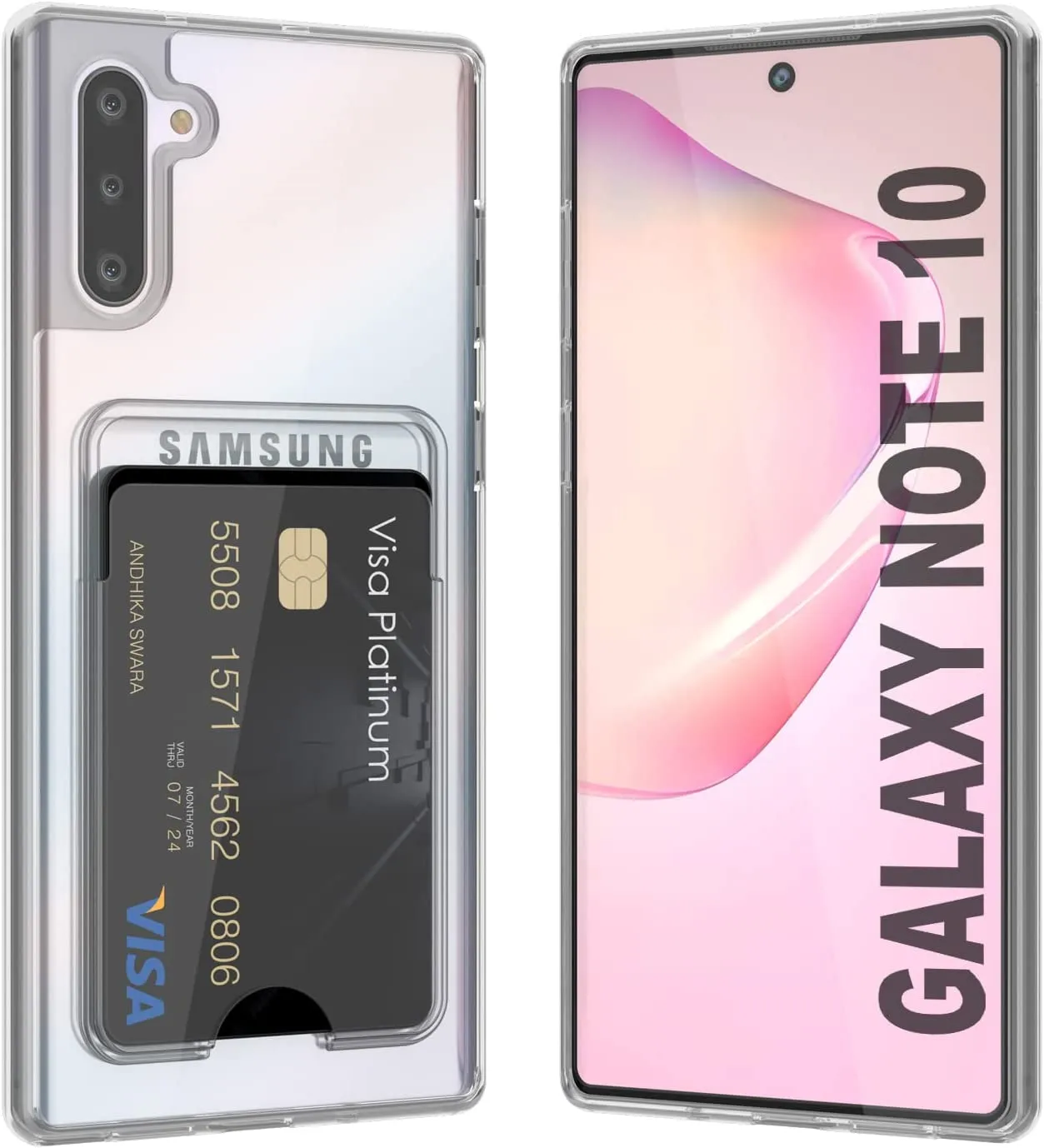 Galaxy Note 10 Card Holder Case [Crystal CardSlot Series] [Slim Fit]