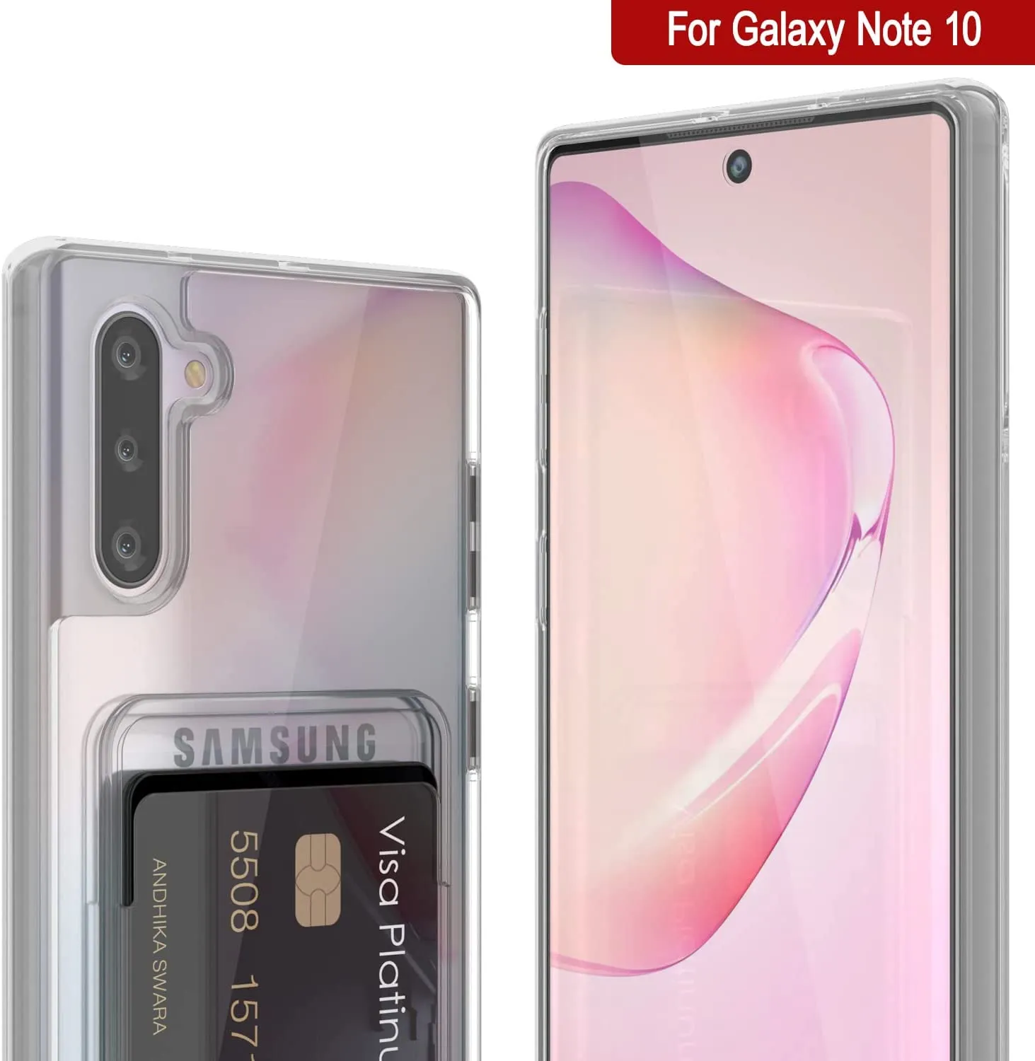 Galaxy Note 10 Card Holder Case [Crystal CardSlot Series] [Slim Fit]