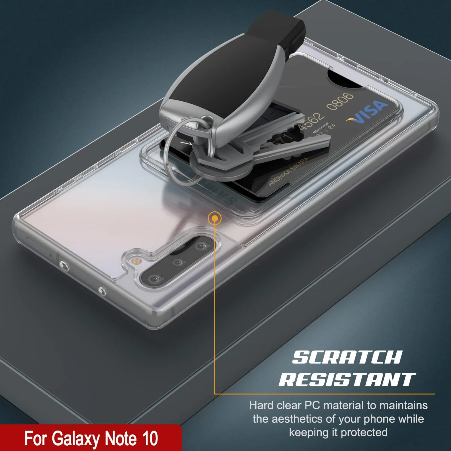 Galaxy Note 10 Card Holder Case [Crystal CardSlot Series] [Slim Fit]