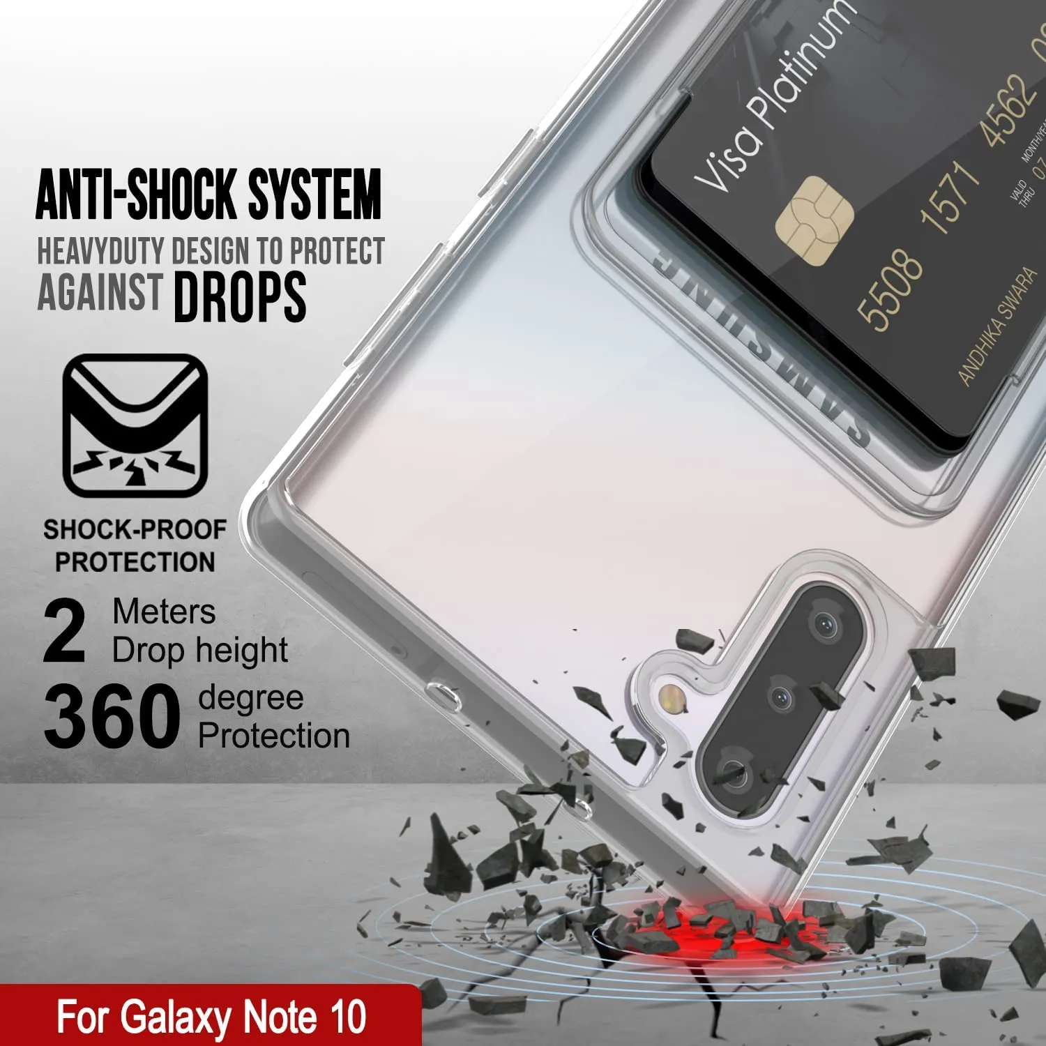 Galaxy Note 10 Card Holder Case [Crystal CardSlot Series] [Slim Fit]