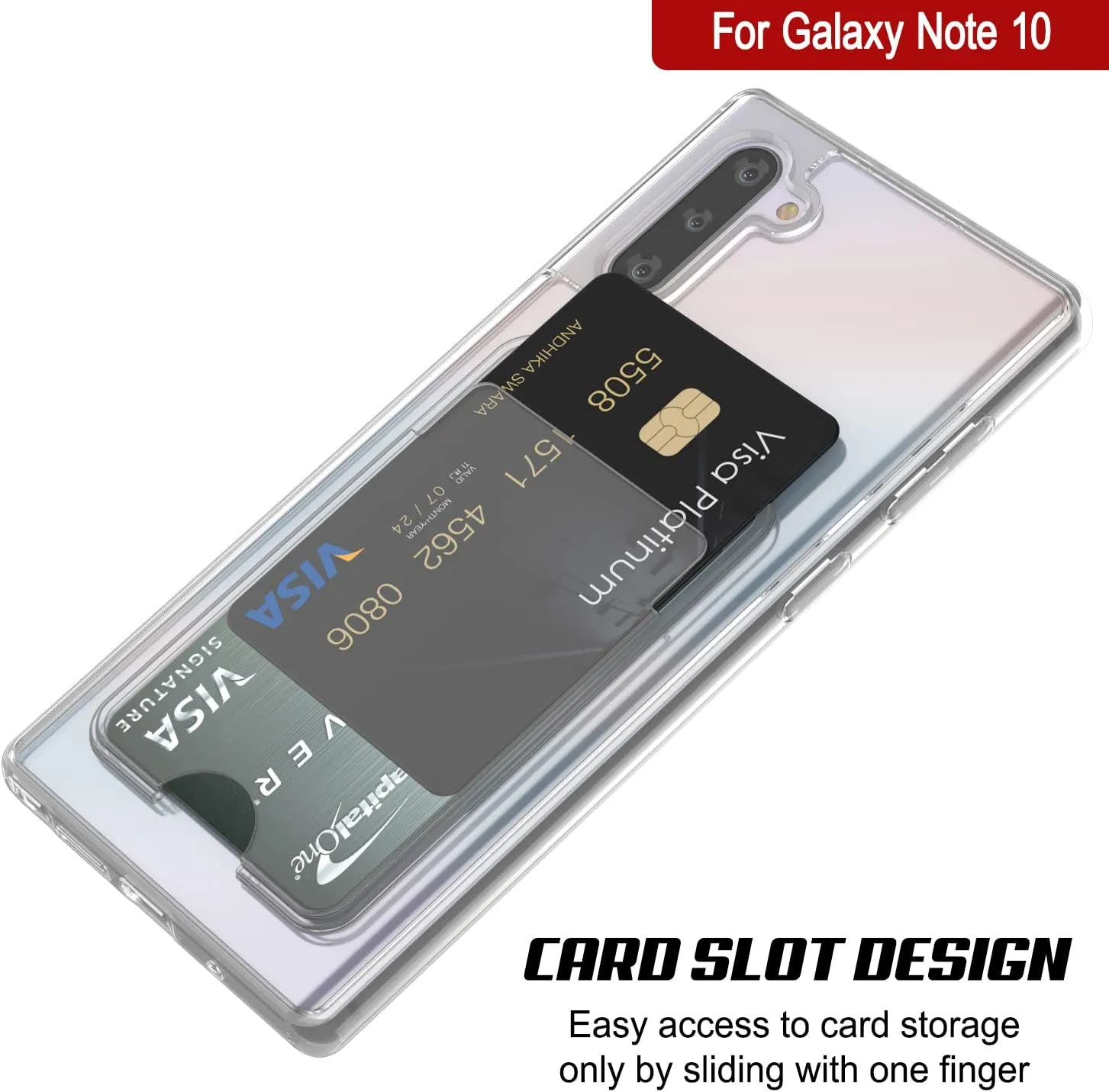 Galaxy Note 10 Card Holder Case [Crystal CardSlot Series] [Slim Fit]