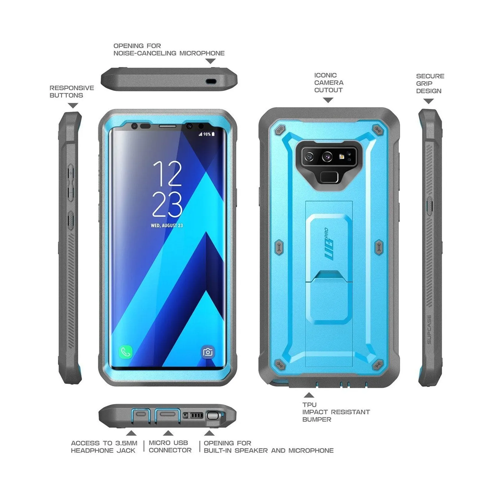 Galaxy Note9 Unicorn Beetle Pro Rugged Holster Case-Blue