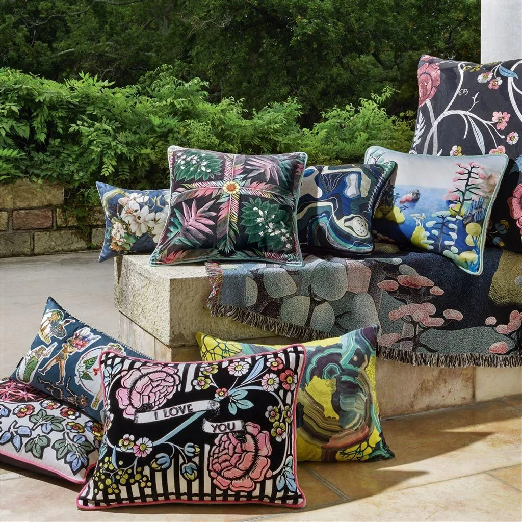 GARDEN MIX cotton satin pillow