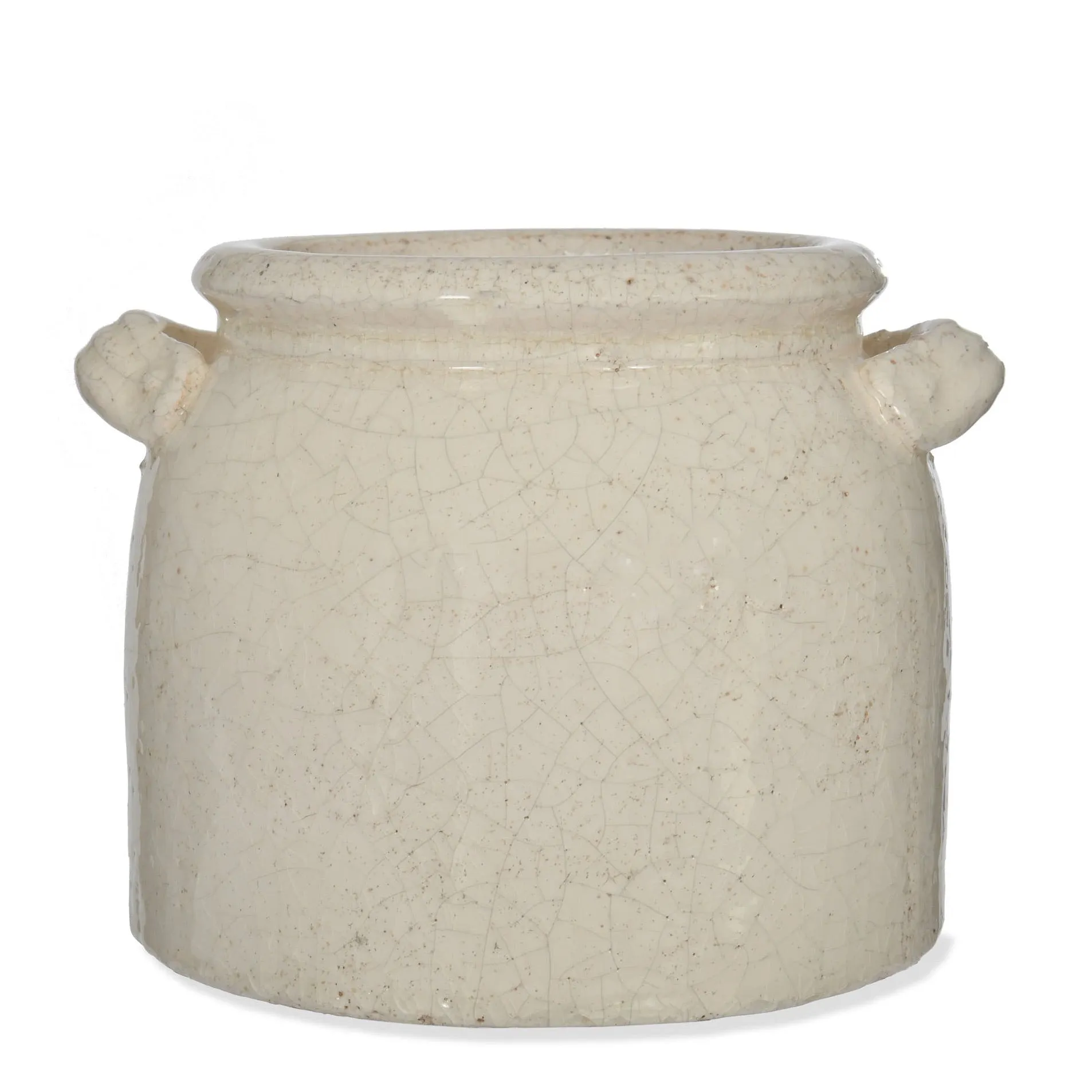 Garden Trading Ravello White Crackle Pot with Handles