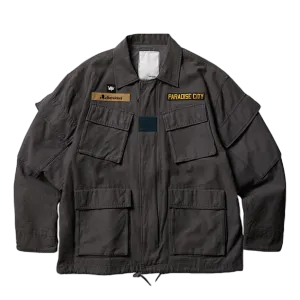 Garmentdyed Tactical Jacket Charcoal
