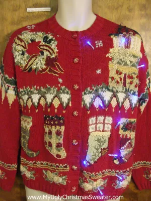 Gemetric Mess Light Up Cheesy Christmas Sweater