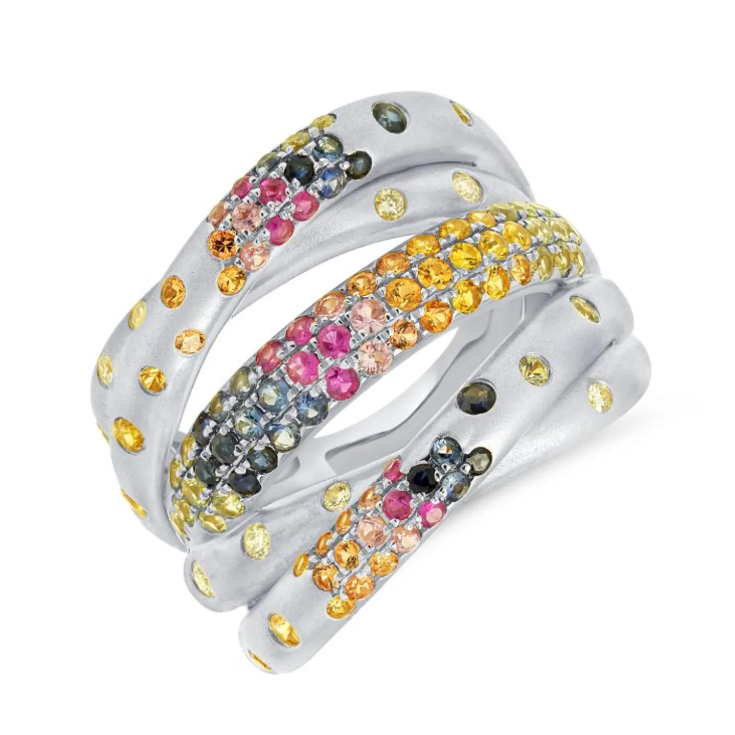 Gemstones Confetti Crossover Ring