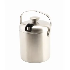 Genware Insulated Steel Ice Bucket & Tong 1.2L - Pack 1