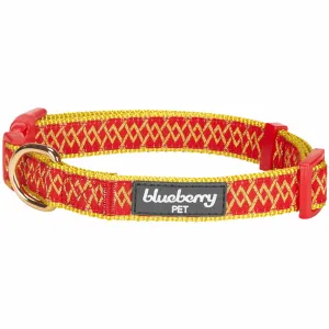 Geometric Designer Metallic Thread Dog Collar