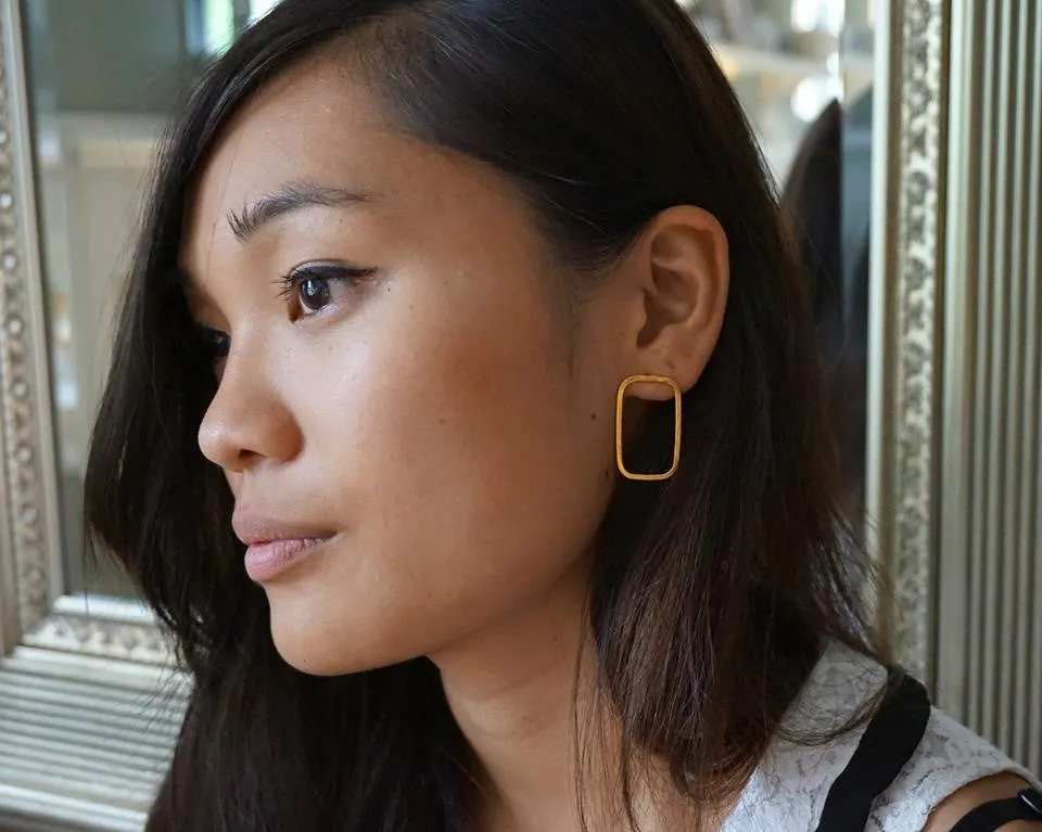 Geometric Large Rectangle  Earrings