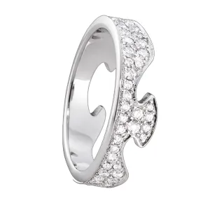 Georg Jensen Fusion White Gold With Pavé Diamonds End Ring 1370