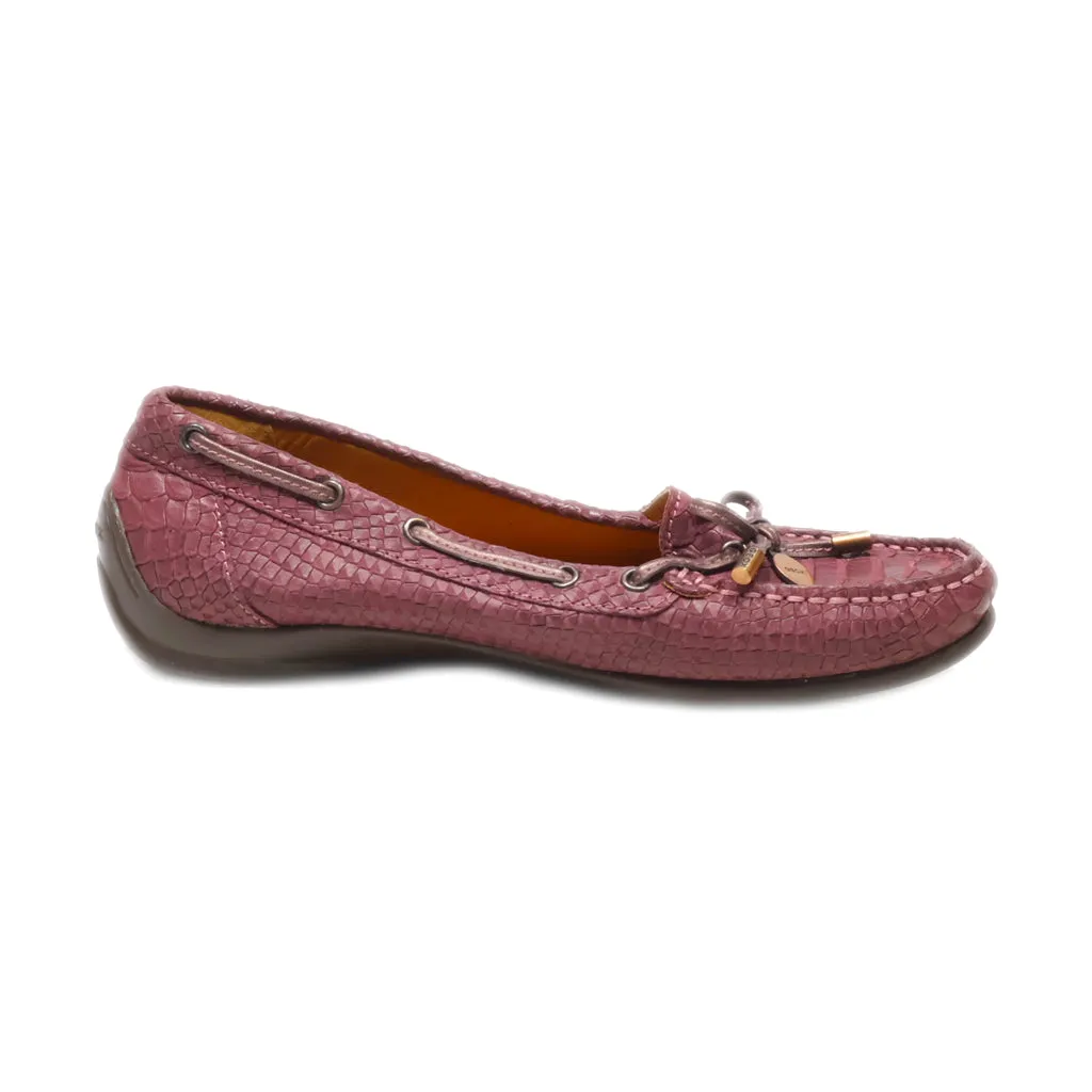 Geox Respira Loafers Leather Maroon Colour For Women