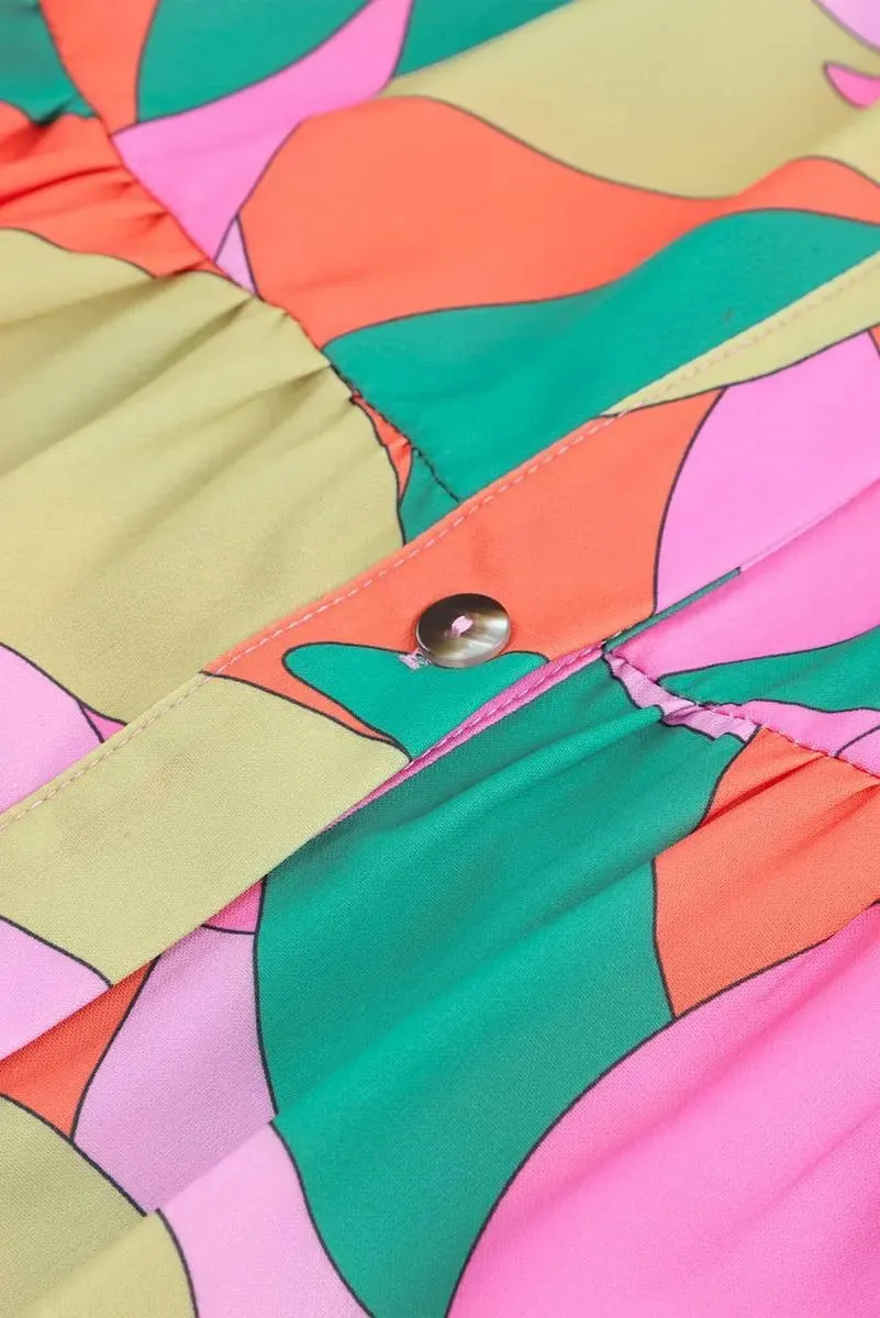 Get groovy with this Abstract Geometric Print Sleeveless Shirt