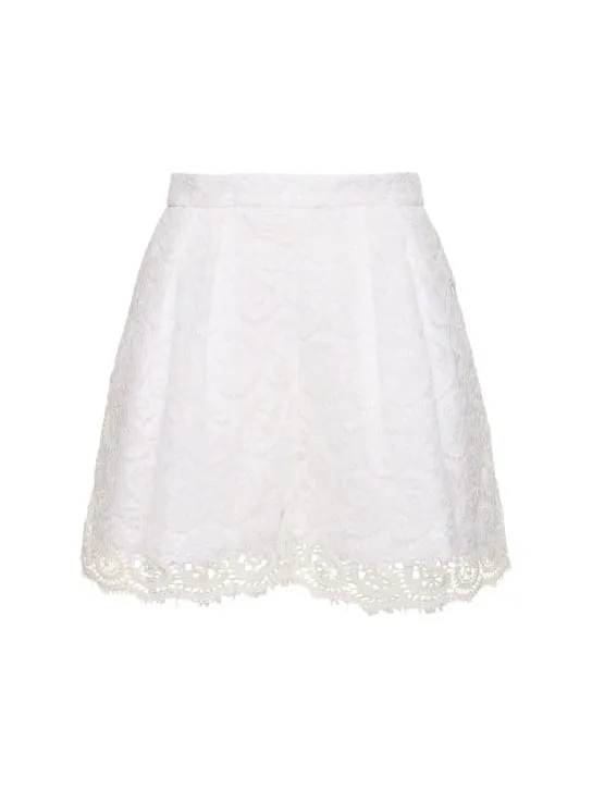 Giambattista Valli   Paisley lace cotton blend shorts 
