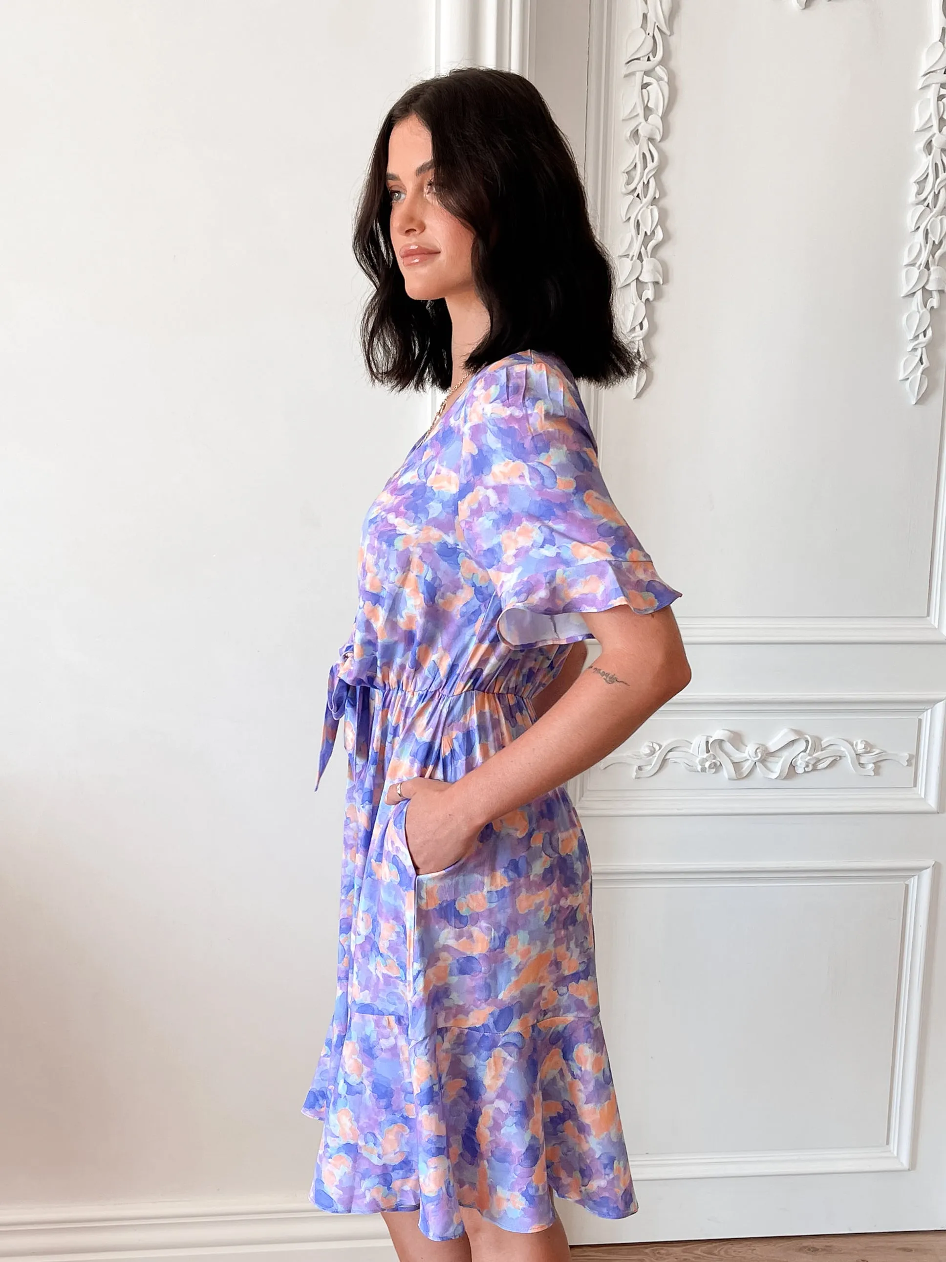 Gimlee Dress - Purple Print