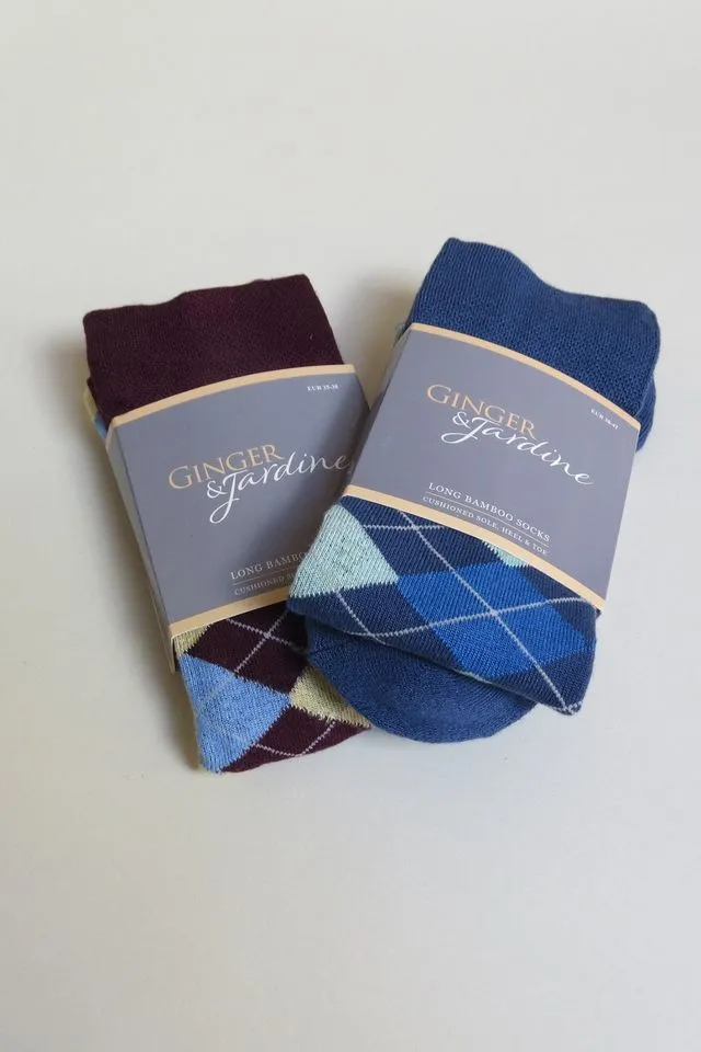 Ginger & Jardine Bamboo Argyle Pattered Socks - Kids