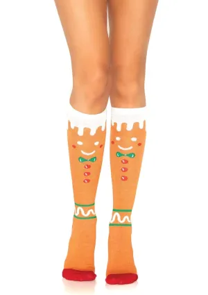 Gingerbread Man Knee High Socks