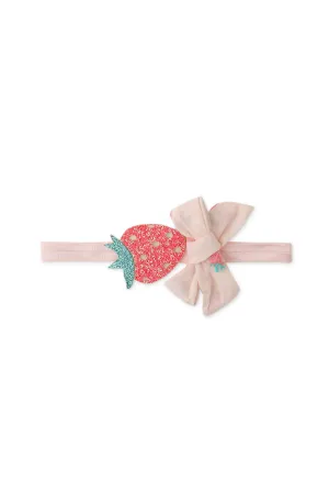 Gingersnaps Strawberry & Bow Turban Headband