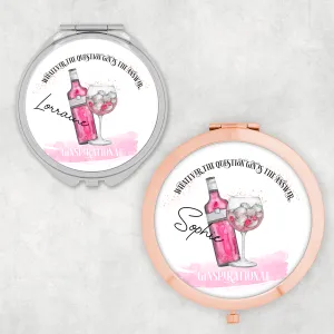 Ginspirational Gin is the Answer Personalised Compact Pocket Mirror