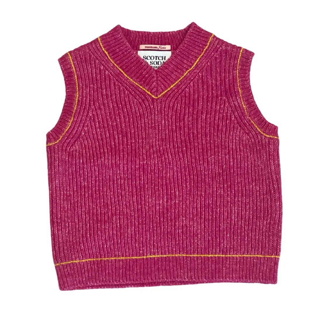 Girl Cotton Triple Yarn V-Neck Vest