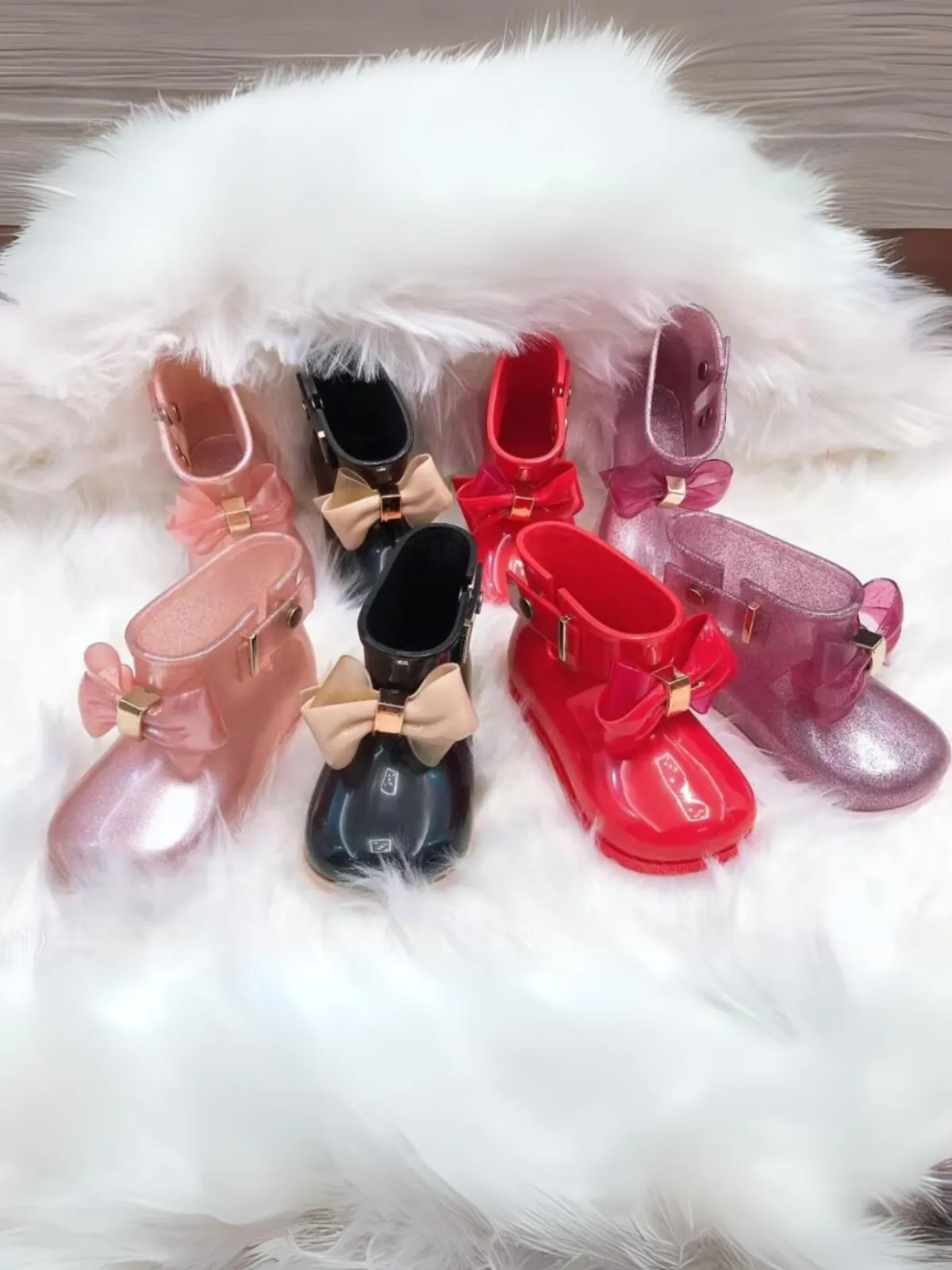 Girls Bow Cute Waterproof Rain Boots with Bow By Liv and Mia