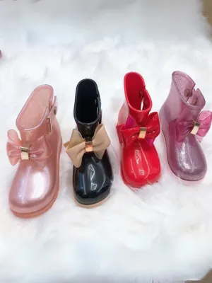 Girls Bow Cute Waterproof Rain Boots with Bow By Liv and Mia