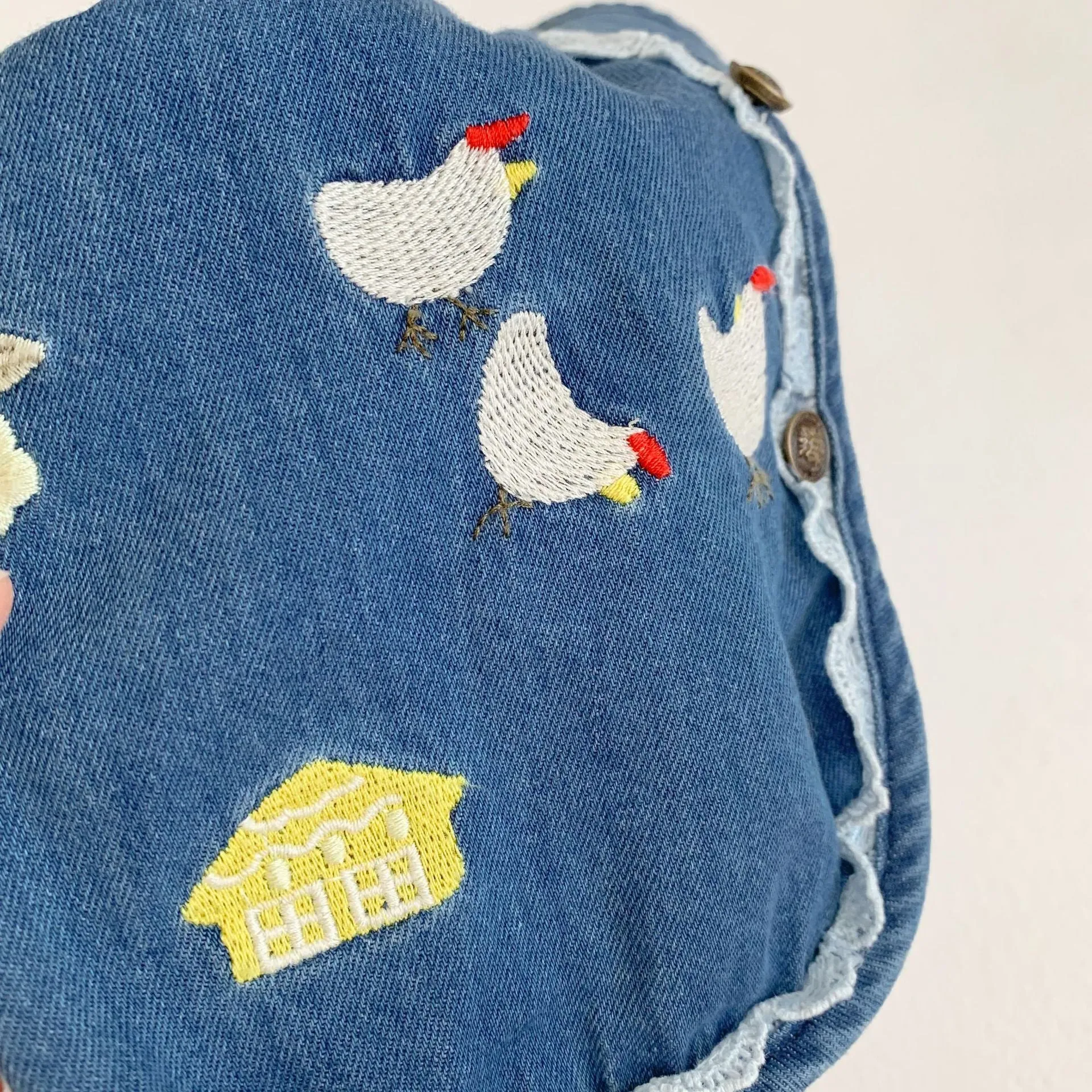 Girls Embroidered Retro Denim All-Match Tops Vest