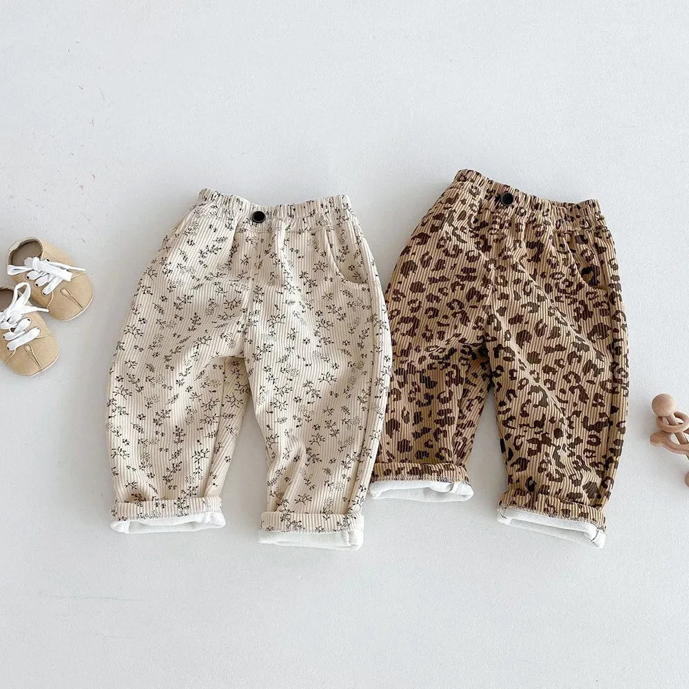 Girls Fleece-Lined Printed Pants