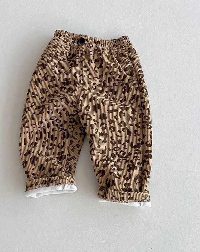 Girls Fleece-Lined Printed Pants