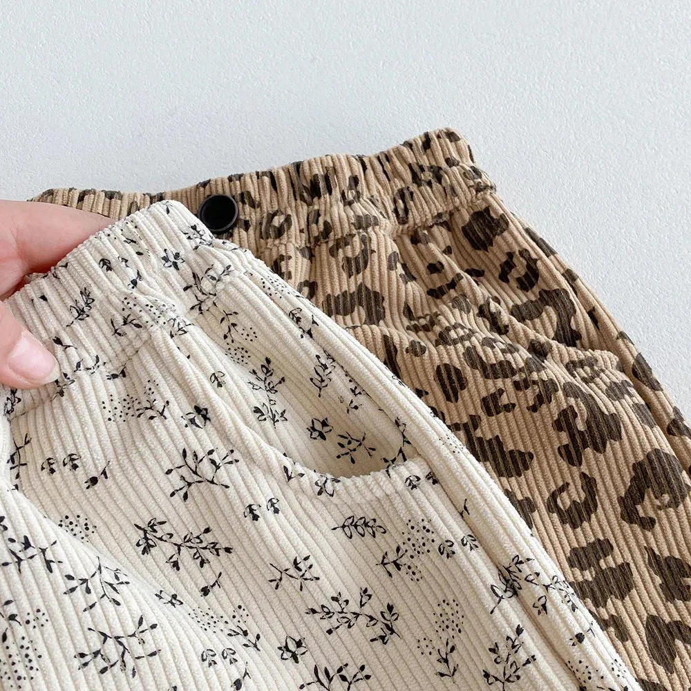 Girls Fleece-Lined Printed Pants