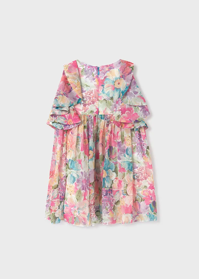 Girls Floral Chiffon Dress