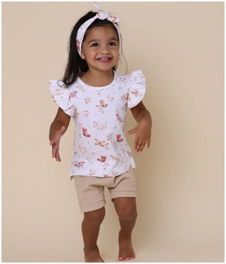 Girl's Organic-cotton Butterfly T-shirt