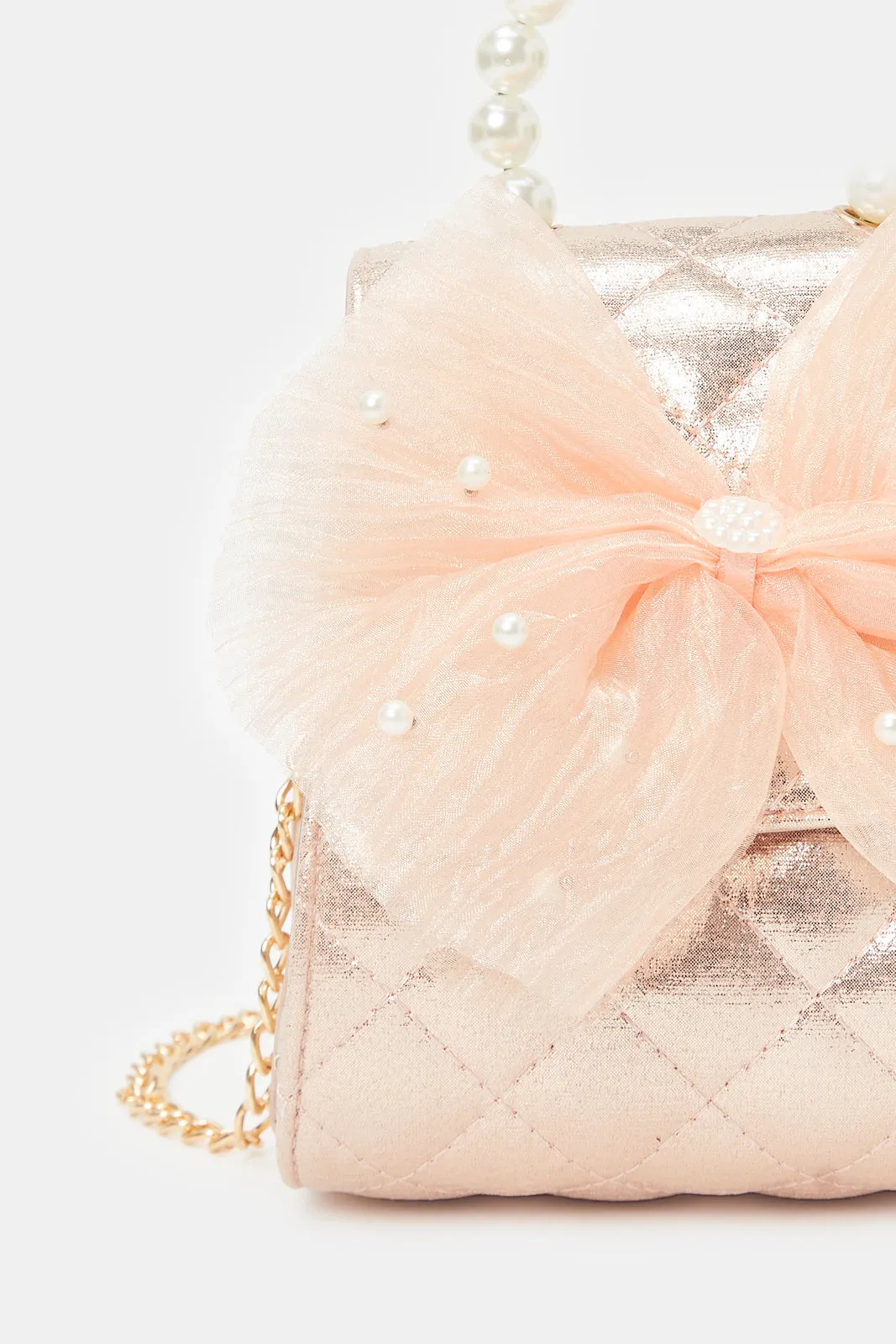 Girls Pink Embellished Day Bag