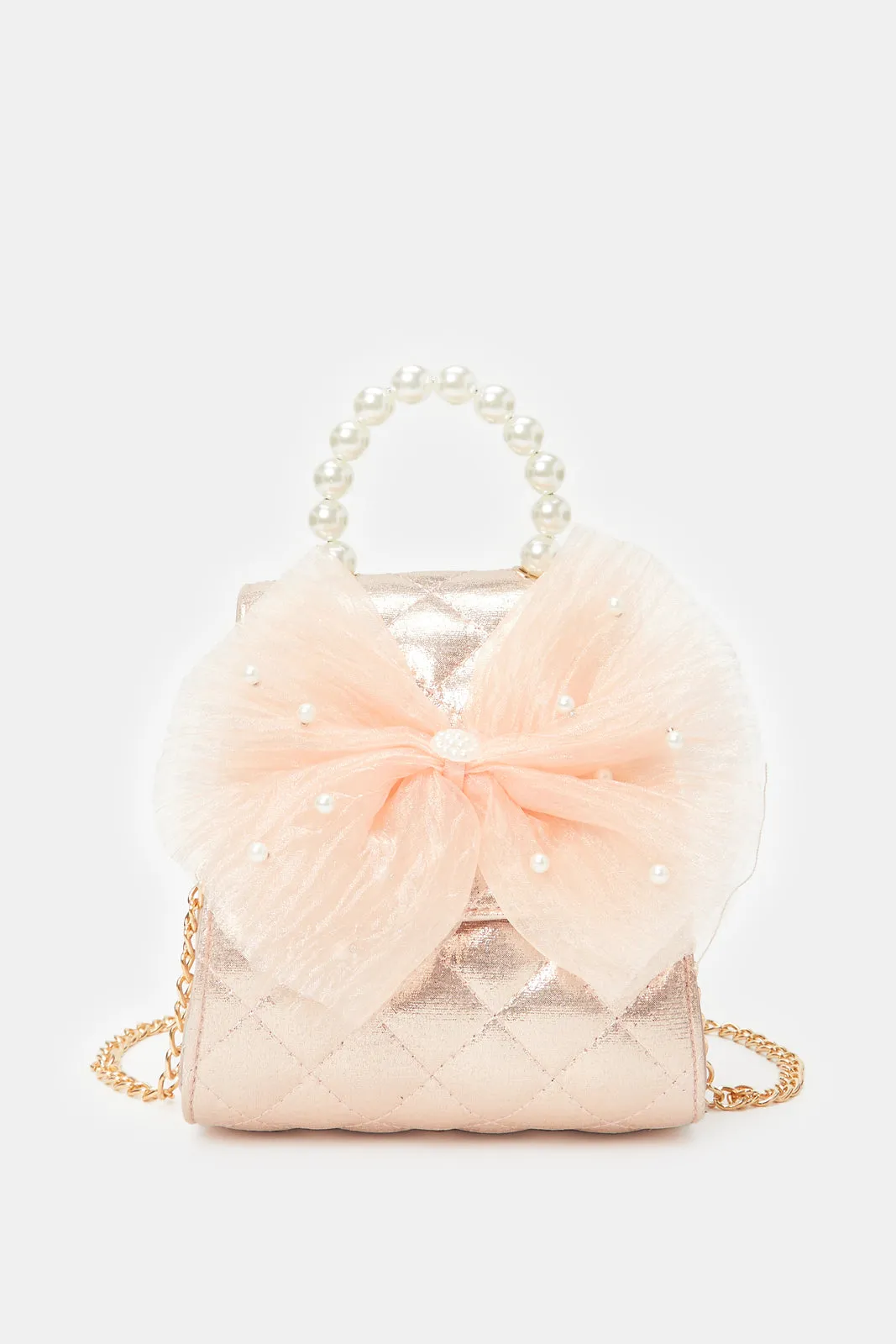 Girls Pink Embellished Day Bag