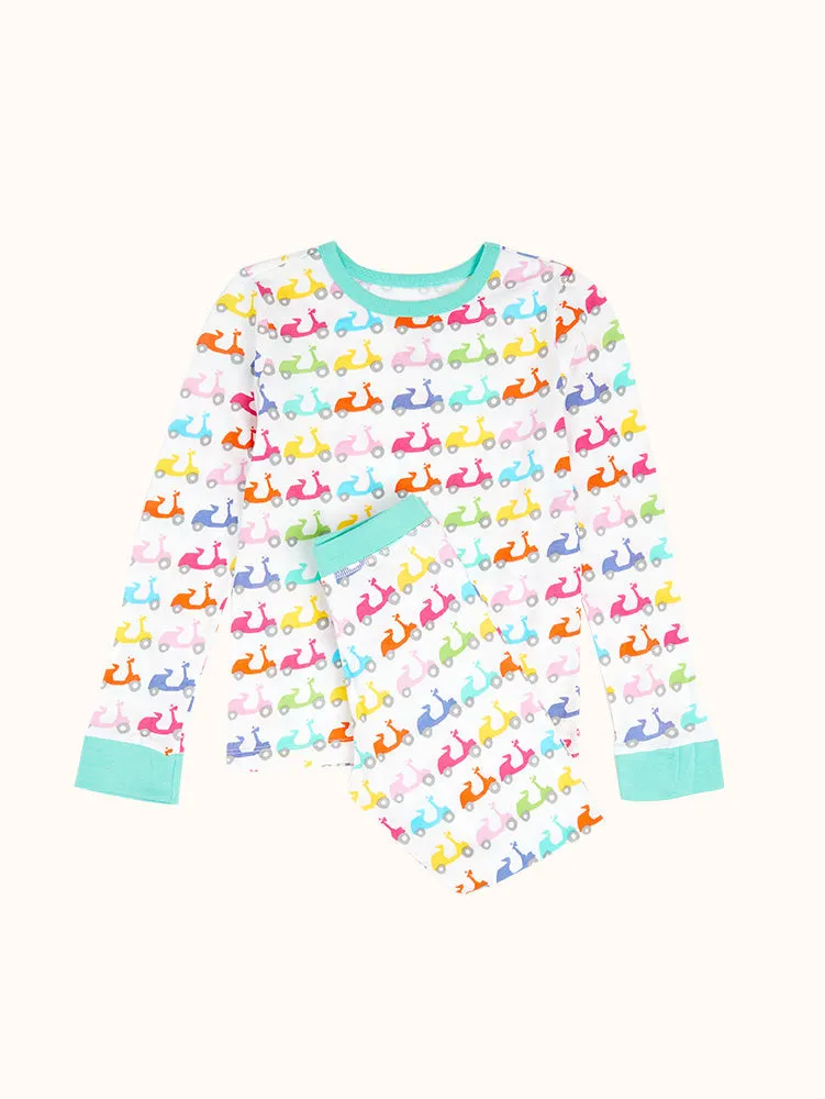 Girls' Vespas Long Sleeve Organic Cotton Pajama Set