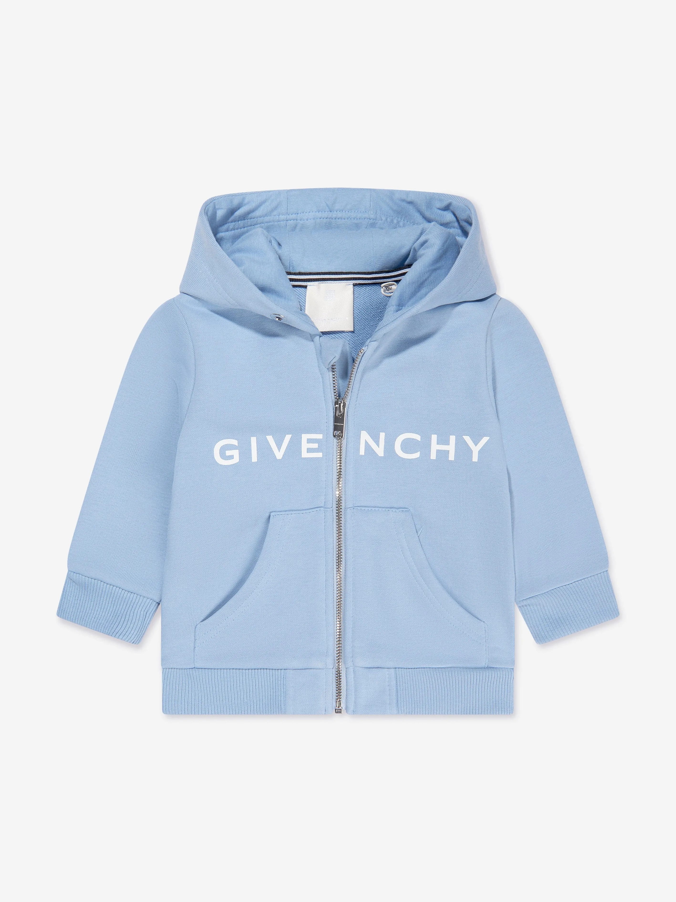 Givenchy Baby Boys Logo Zip Up Hoodie in Blue