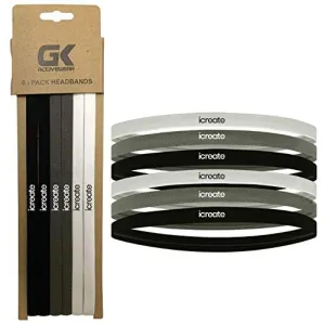 GK Activewear Unisex Slim Headbands 6-Pack (iCreate)