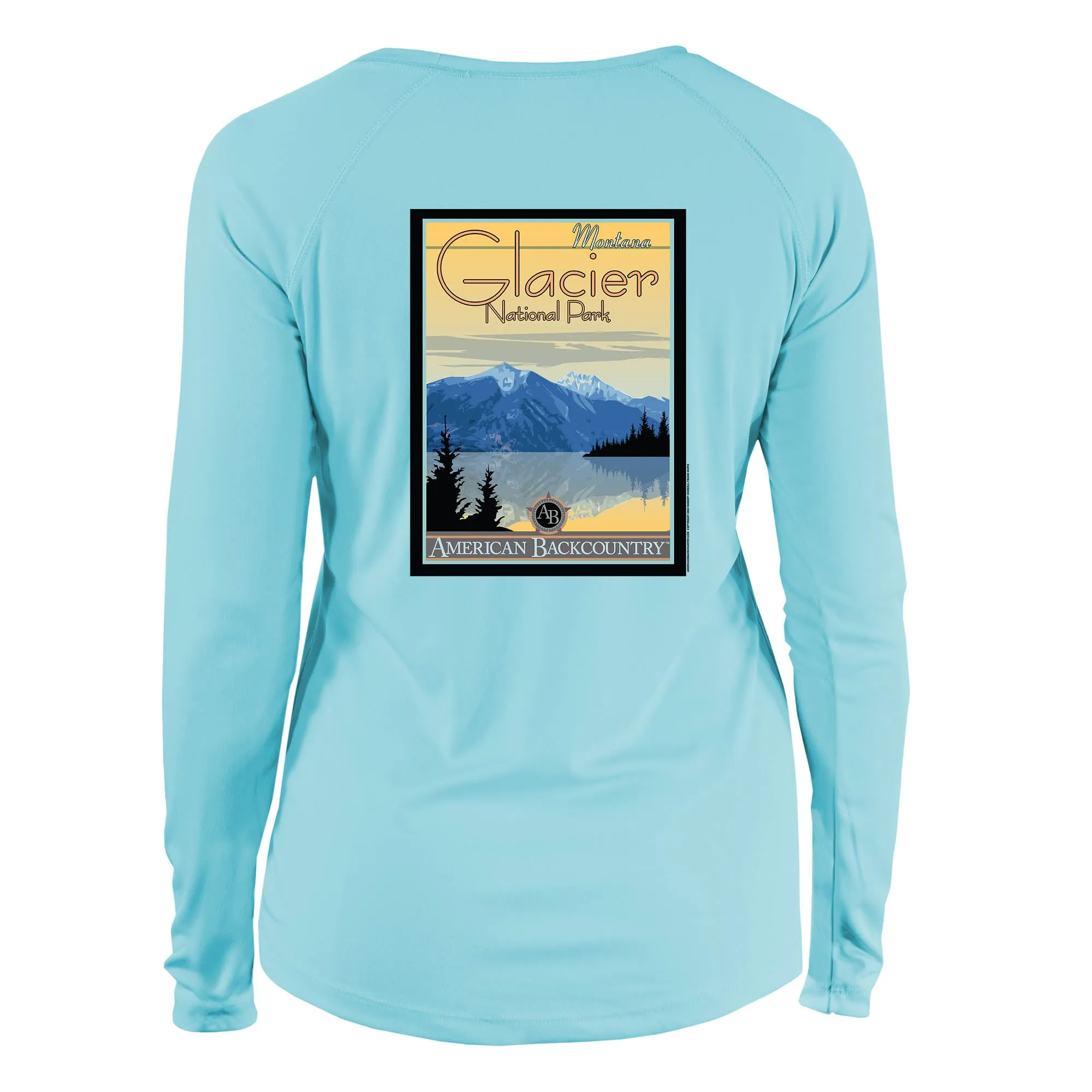 Glacier National Park Vintage Destinations Long Sleeve Microfiber Women's T-Shirt