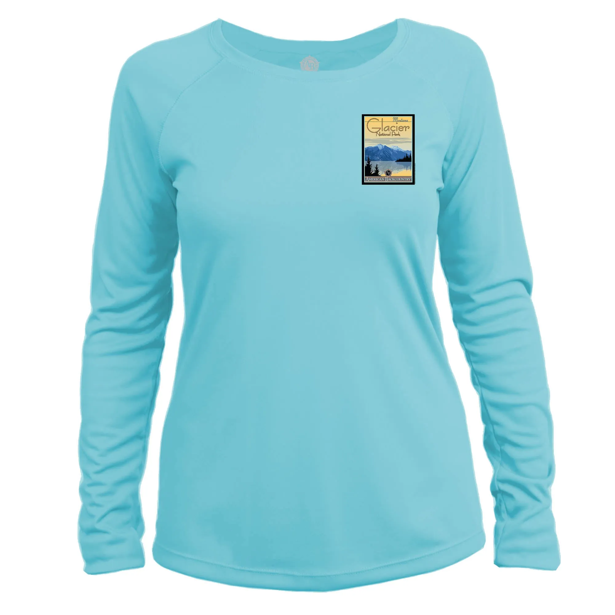 Glacier National Park Vintage Destinations Long Sleeve Microfiber Women's T-Shirt