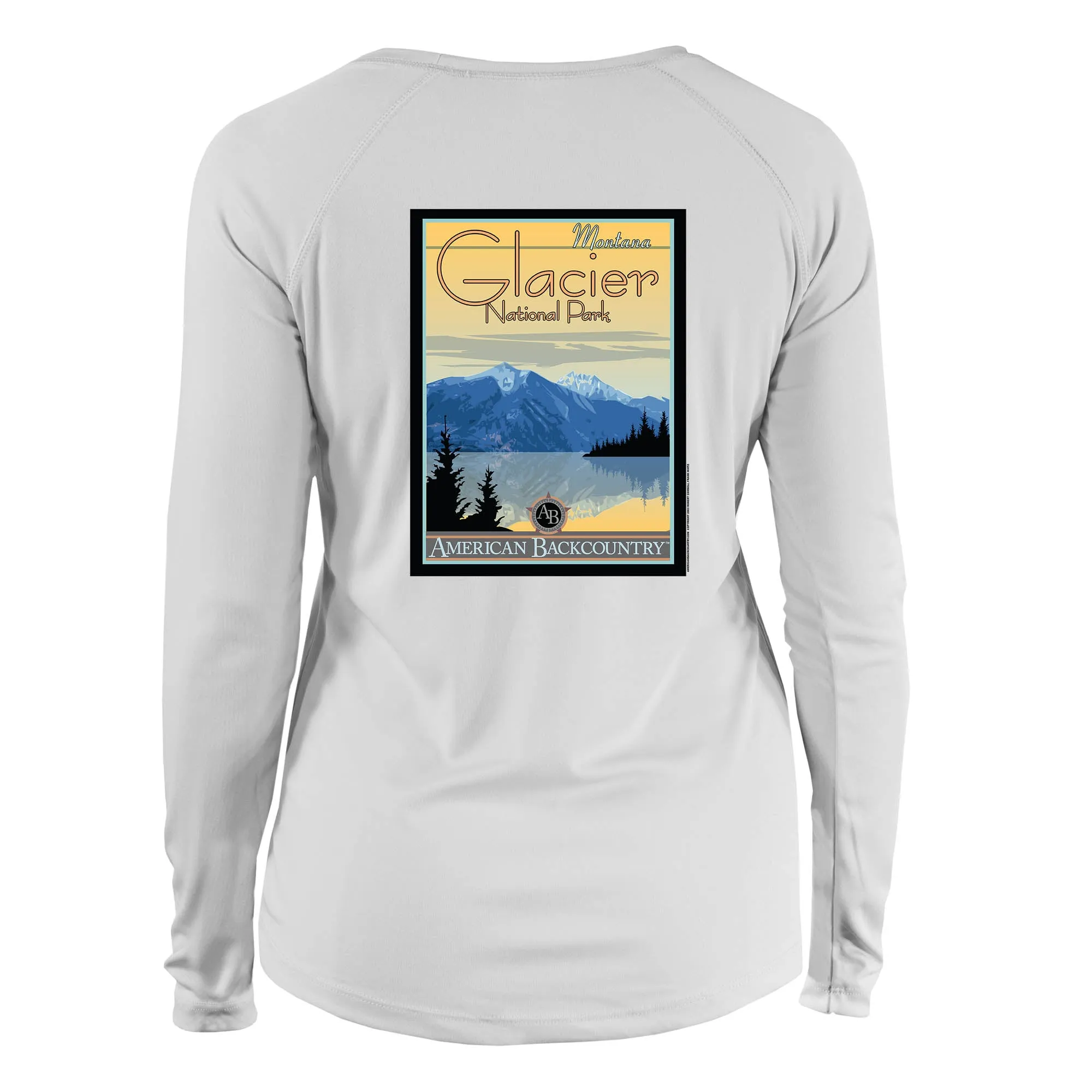 Glacier National Park Vintage Destinations Long Sleeve Microfiber Women's T-Shirt