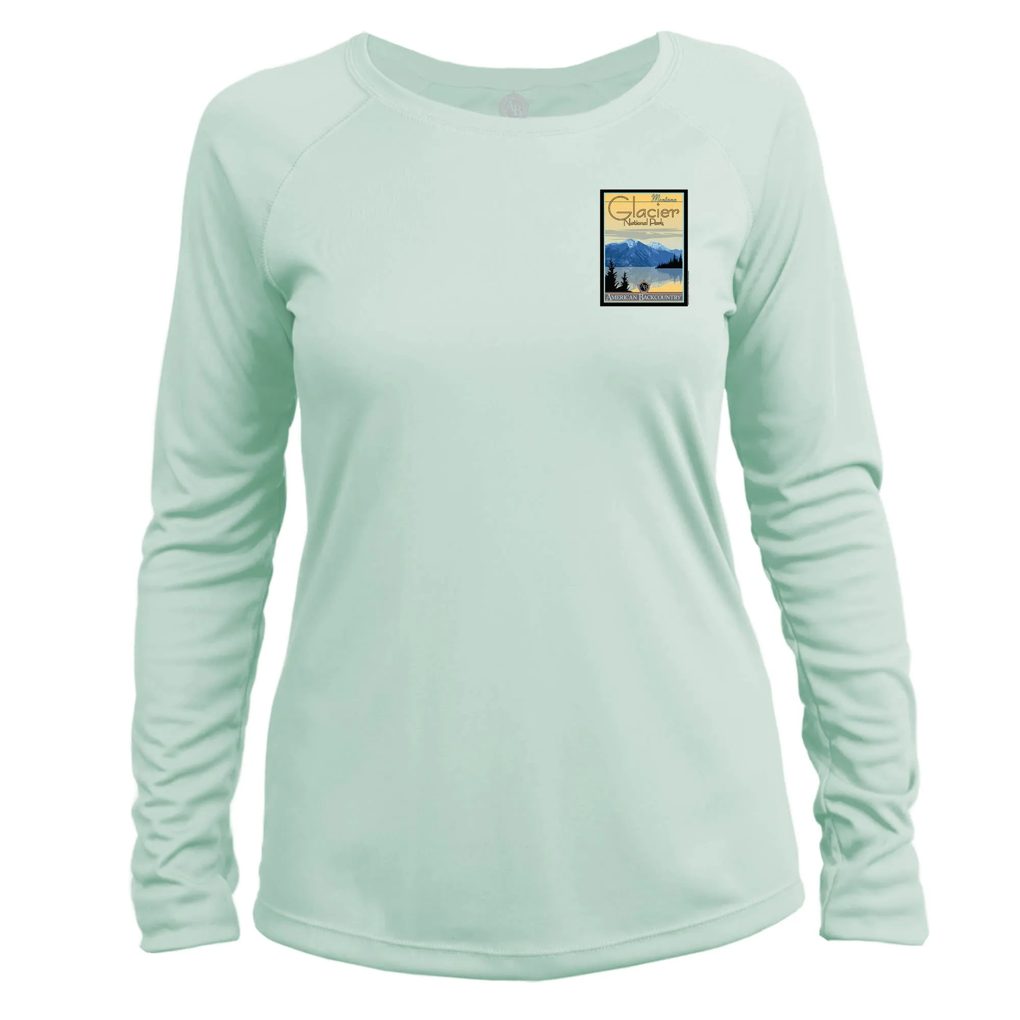 Glacier National Park Vintage Destinations Long Sleeve Microfiber Women's T-Shirt