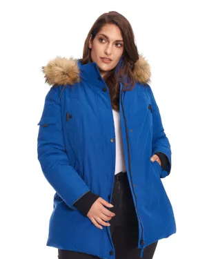 GLACIER | Vegan Down Recycled Parka Winter Jacket | Cobalt