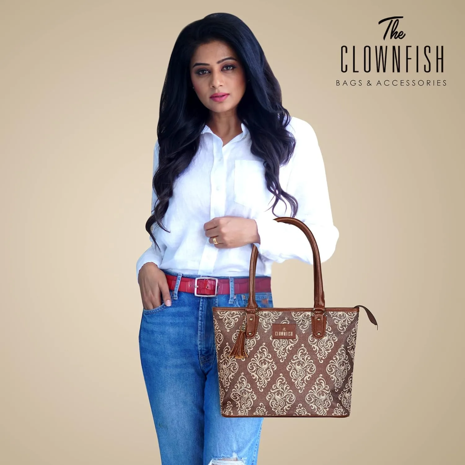 Gleevers X THE Clownfish Anniversary Gift | Fabric Shoulder Bag, Office Bag, Tote Bag, Hand Bag for Women | Gift for Women | Gift for Sister | Valentine Gift for Girlfriend (Shoulder Bag-Small)