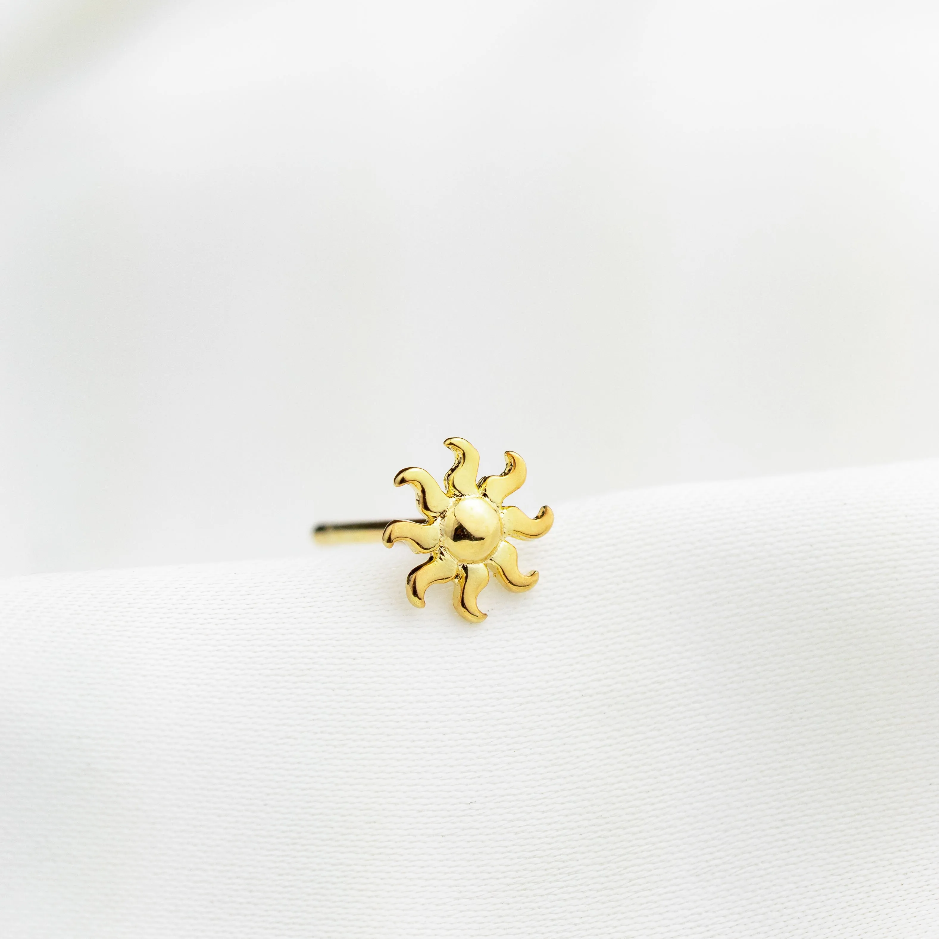 Glowing Golden Sun Stud