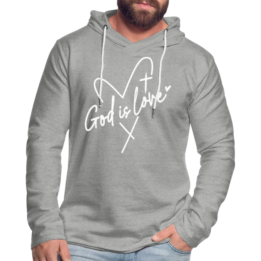 God is Love : Lightweight Terry Hoodie (White Letters)