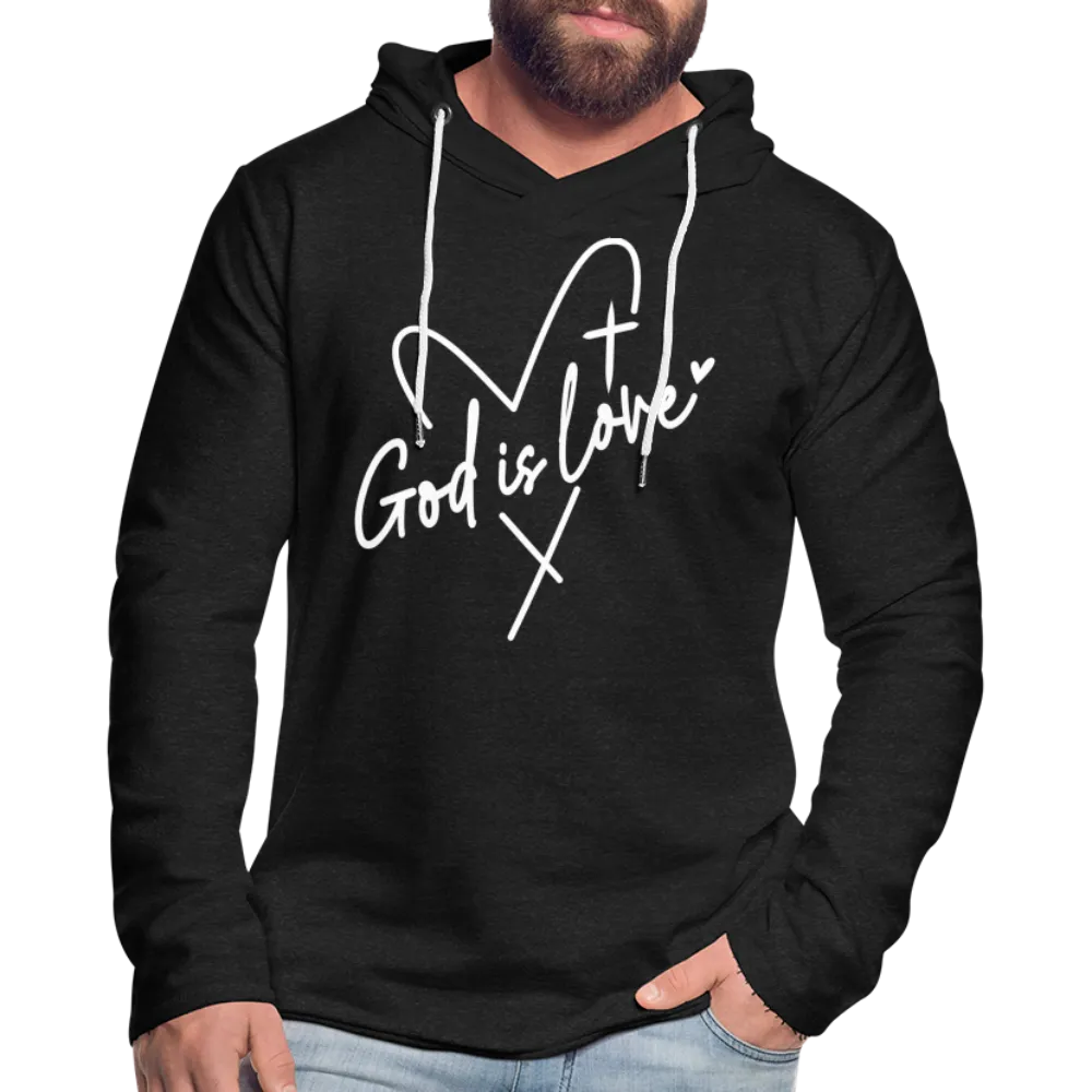 God is Love : Lightweight Terry Hoodie (White Letters)