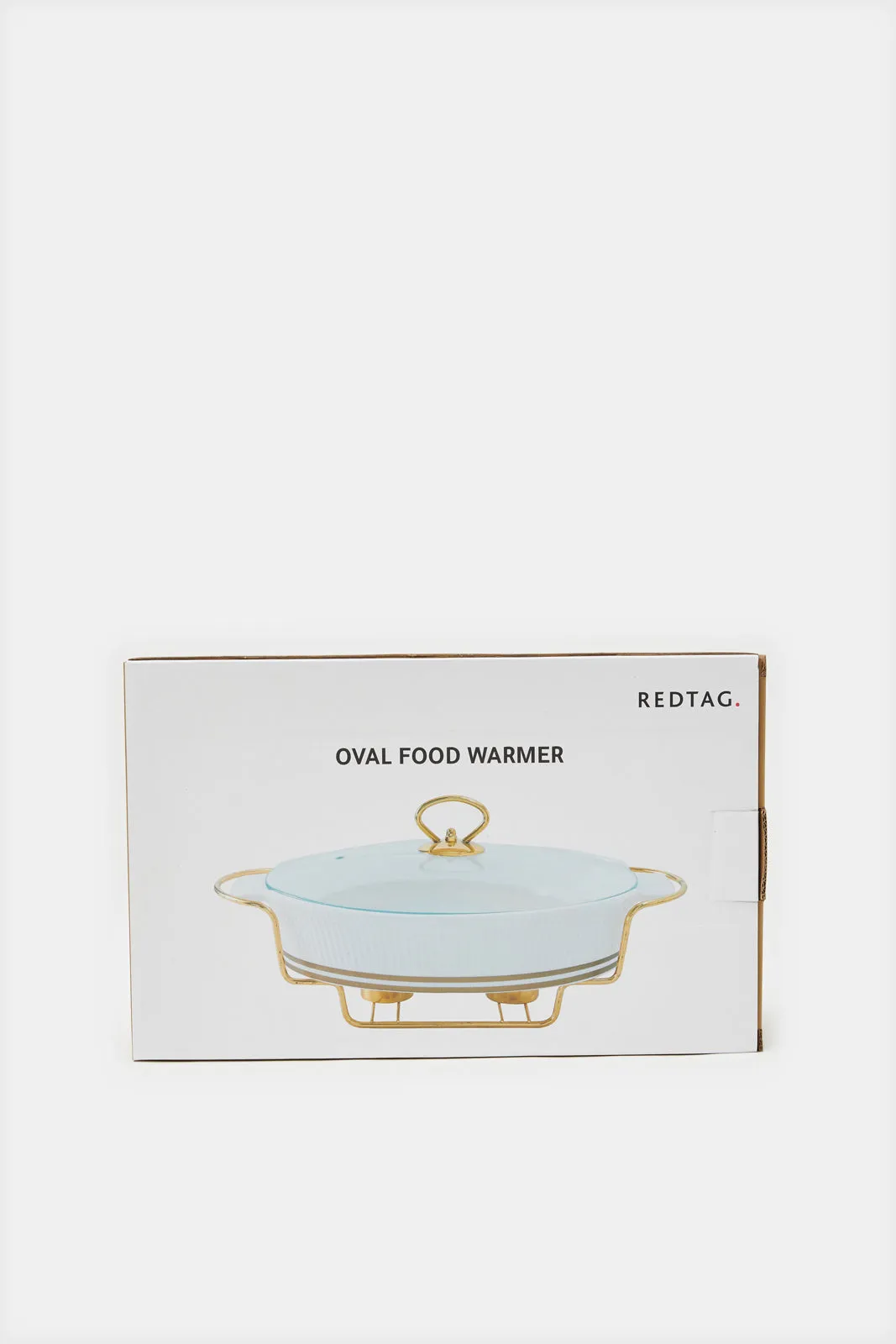Gold And White Oval Food Warmer (3 Piece)